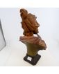 Polychrome Plaster Bust LOTUS Art Nouveau Signed J.P ROUGNEAUX