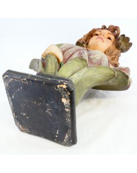 Polychrome Plaster Bust LOTUS Art Nouveau Signed J.P ROUGNEAUX