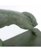 Large Art Deco Plaster Woman with Dogs in Green Patina