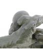 Large Art Deco Plaster Woman with Dogs in Green Patina