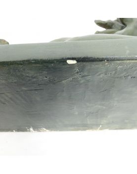 Large Art Deco Plaster Woman with Dogs in Green Patina