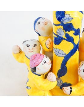 Polychrome Asian Porcelain Candle Holder for Children