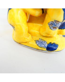Polychrome Asian Porcelain Candle Holder for Children