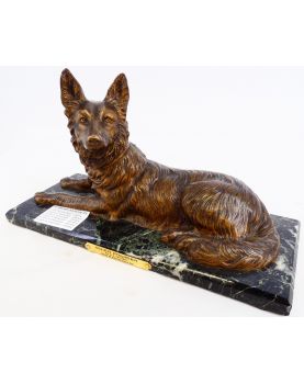 Bronze Dog CHIPARUS on Marble Base