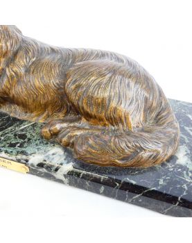 Bronze Dog CHIPARUS on Marble Base