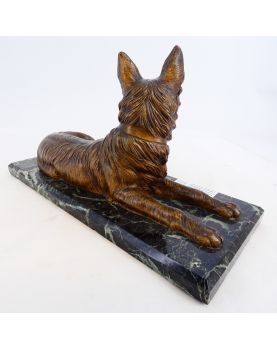 Bronze Dog CHIPARUS on Marble Base