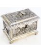 Napoleon III Silver-Plated Bronze Jewel Chest with Relief Decor