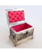 Napoleon III Silver-Plated Bronze Jewel Chest with Relief Decor