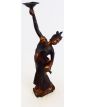 Large Subject Woman with Candlestick in Bronze 20th Century