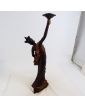 Large Subject Woman with Candlestick in Bronze 20th Century
