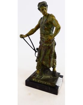 Regulates Work on Marble Base by Emile PICAULT