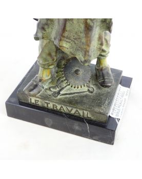 Regulates Work on Marble Base by Emile PICAULT