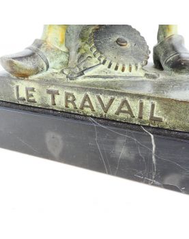 Regulates Work on Marble Base by Emile PICAULT