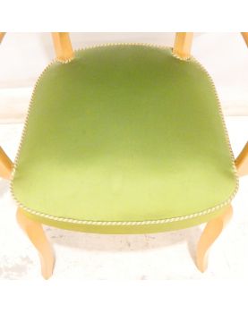 Fauteuil Art Déco Tapissé Vert
