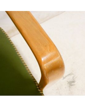Fauteuil Art Déco Tapissé Vert
