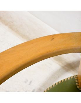 Fauteuil Art Déco Tapissé Vert