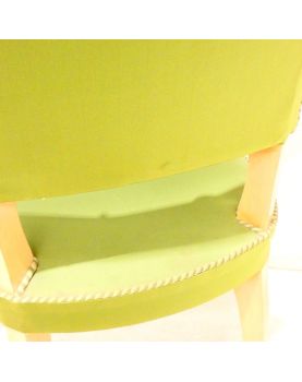 Fauteuil Art Déco Tapissé Vert