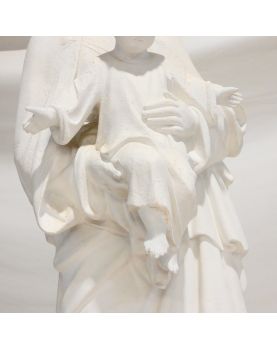 Vierge en Plâtre de Procession sur son Support Début XXème