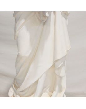 Vierge en Plâtre de Procession sur son Support Début XXème