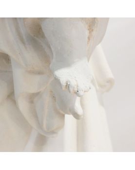Vierge en Plâtre de Procession sur son Support Début XXème