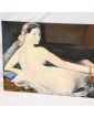 Grande Huile sur Toile Femme Allongée Dénudée