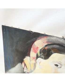 Grande Huile sur Toile Femme Allongée Dénudée