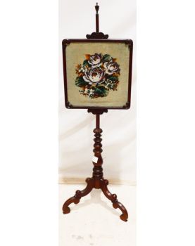 Écran de Cheminée Tripode Tapisserie Floral