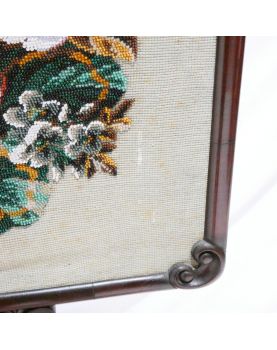 Écran de Cheminée Tripode Tapisserie Floral