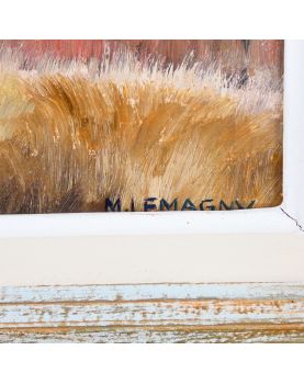Peinture sur Isorel Paysage Signé LEMAGNY