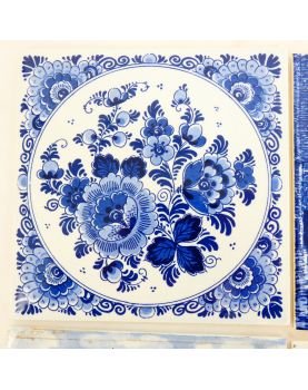 Set of 5 Delft tiles
