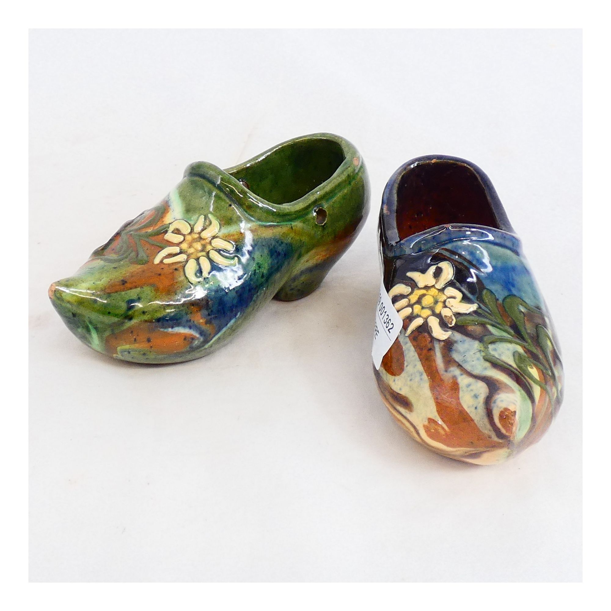 Pair of Glazed Earthenware Clogs Pair of Glazed Earthenware Clogs