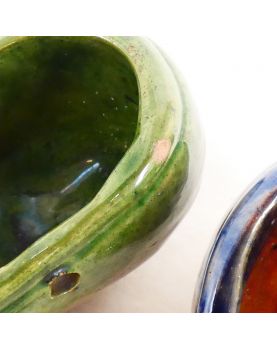 Pair of Glazed Earthenware Clogs