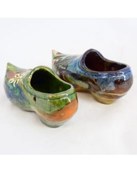 Pair of Glazed Earthenware Clogs