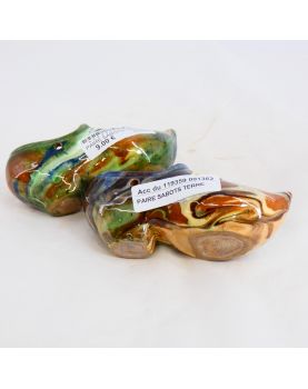 Pair of Glazed Earthenware Clogs