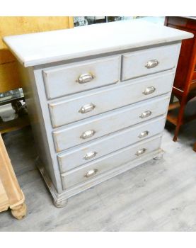 Commode Grise 6 Tiroirs