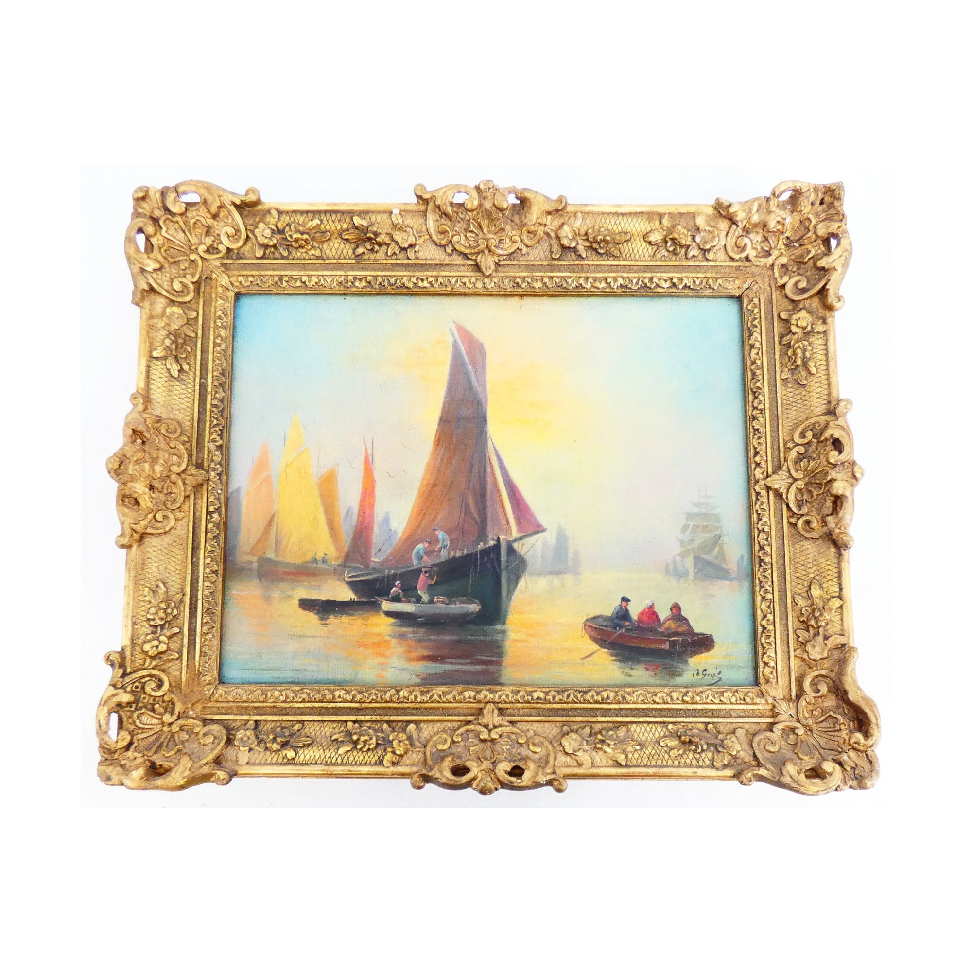 Huile sur Toile Marine Signée Huile sur Toile Marine Signée