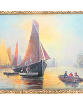 Oil on Canvas Marine Signed