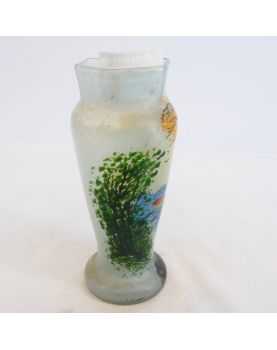 Vase Émaillé Décor Église dans le Goût de LEGRAS