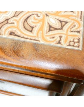 GPLAN Série de 3 Tables Gigognes Dessus Carrelée
