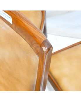 GPLAN Set of 6 Brown Leatherette Seat Chairs
