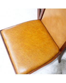 GPLAN Set of 6 Brown Leatherette Seat Chairs