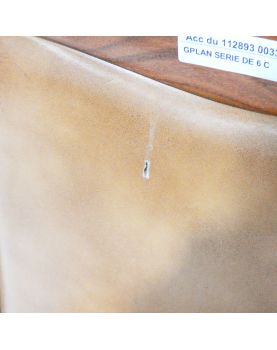 GPLAN Set of 6 Brown Leatherette Seat Chairs