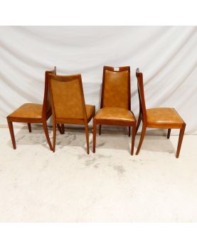 GPLAN Set of 6 Brown Leatherette Seat Chairs