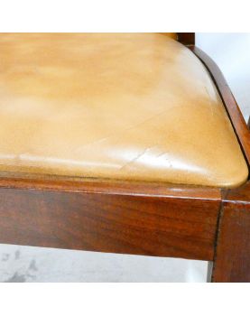 GPLAN Set of 6 Brown Leatherette Seat Chairs