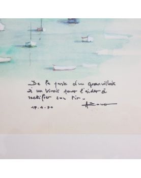 Aquarelle Port de Granville Signé André EONO