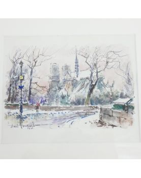 Paris Watercolor Frame Signed D.VERPECHT