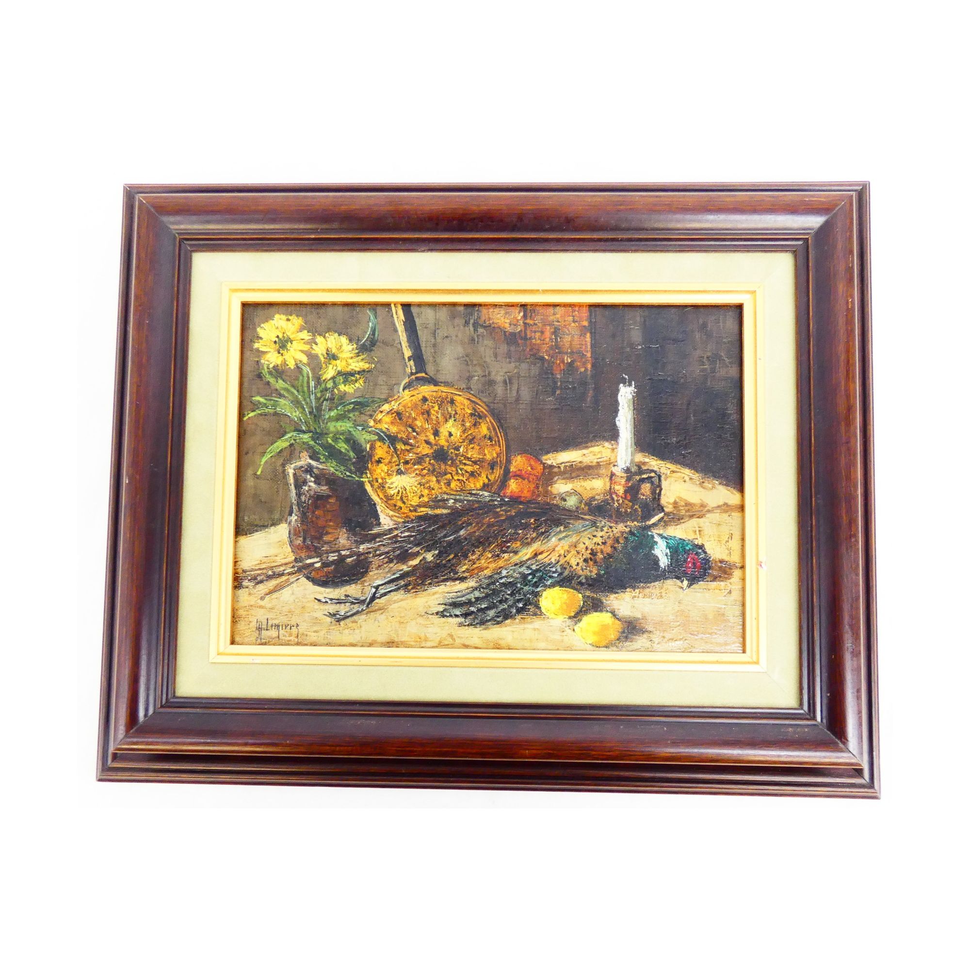 Huile sur Toile Nature Morte Aux Faisans L.H. LEMIRRE Huile sur Toile Nature Morte Aux Faisans L.H. LEMIRRE