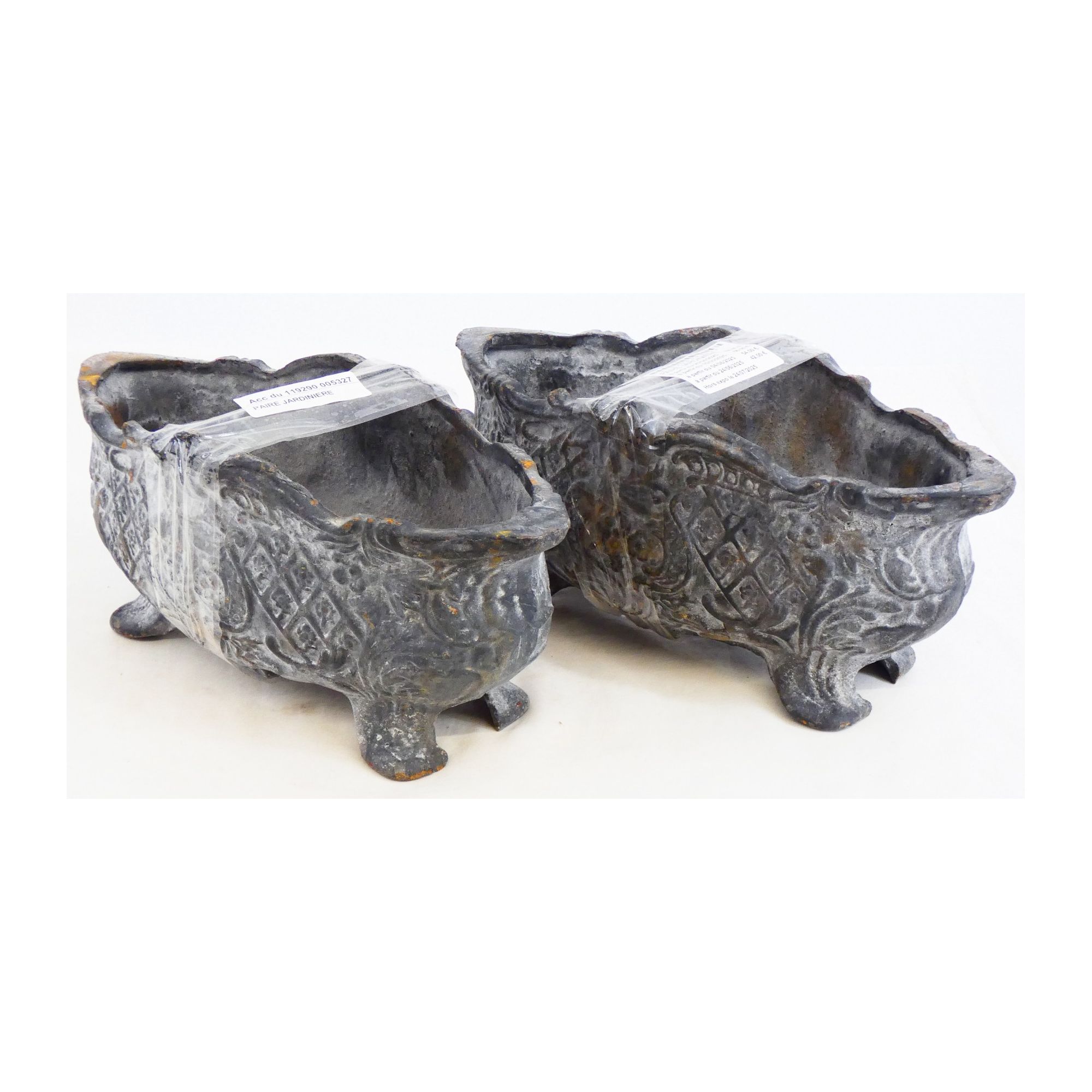 Pair of Cast Iron Planters Pair of Cast Iron Planters