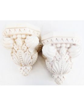 Pair of Painted Plaster Consoles