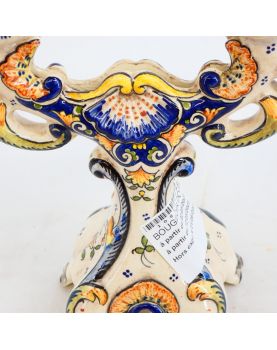 Double Candle Holder in ROUEN Earthenware
